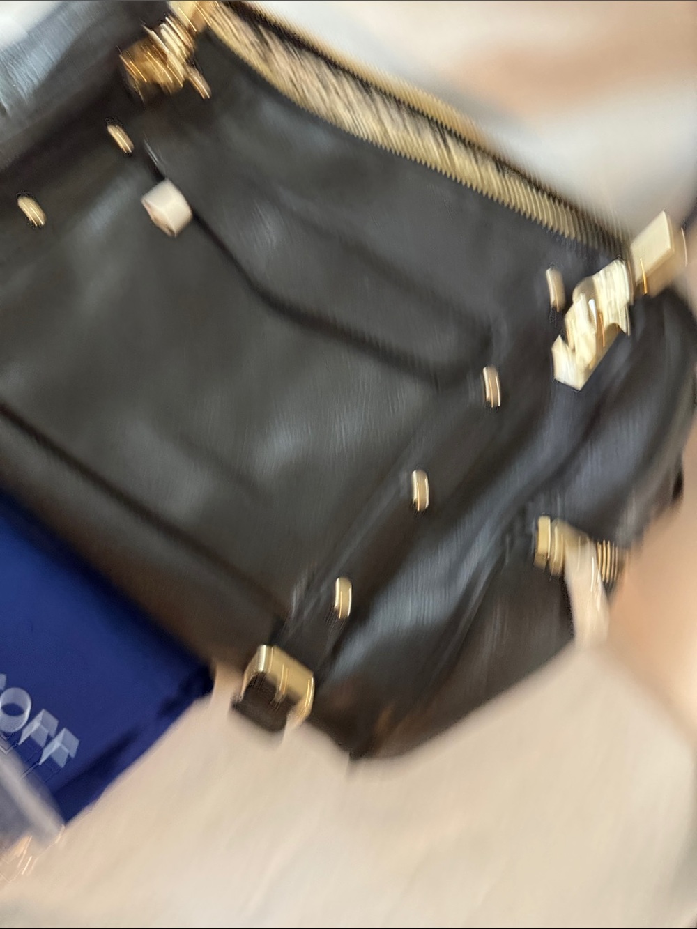 Rebecca Minkoff Black Pebble Leather Shoulder Satchel with Gold Hardware - Picture 7 of 7